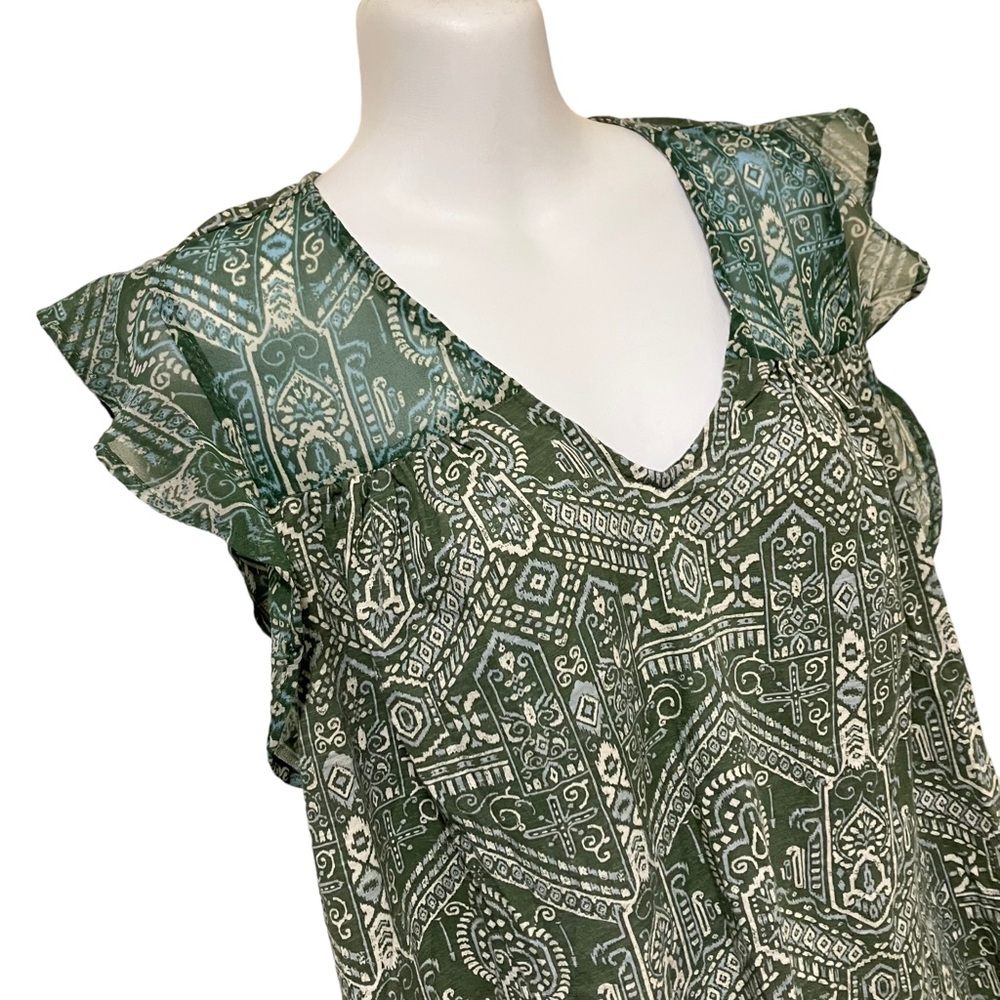 Lucky Brand Green Boho Top